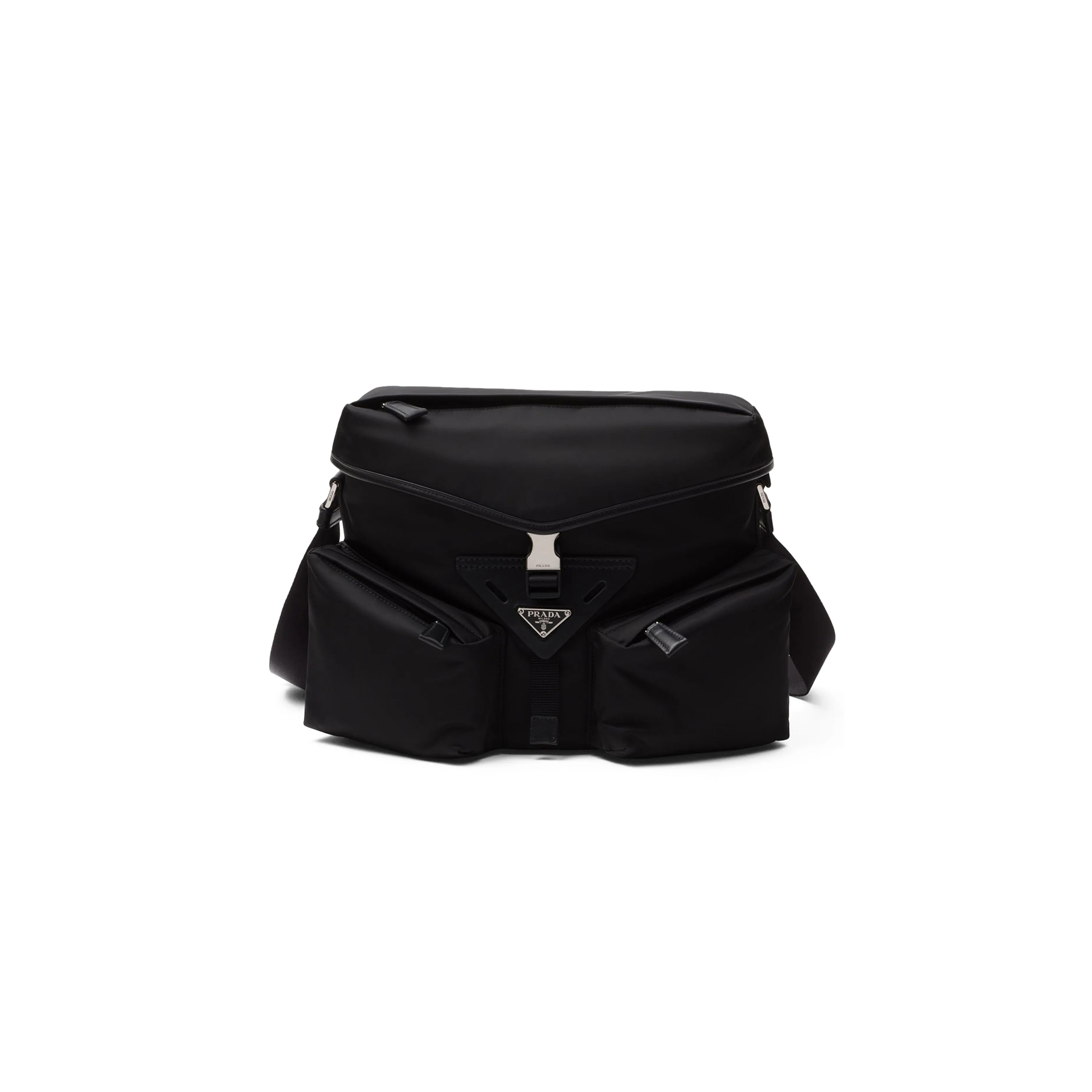 PRADA RE-NYLON AND LEATHER SHOULDER BAG 2VD062 (29*23*15cm)